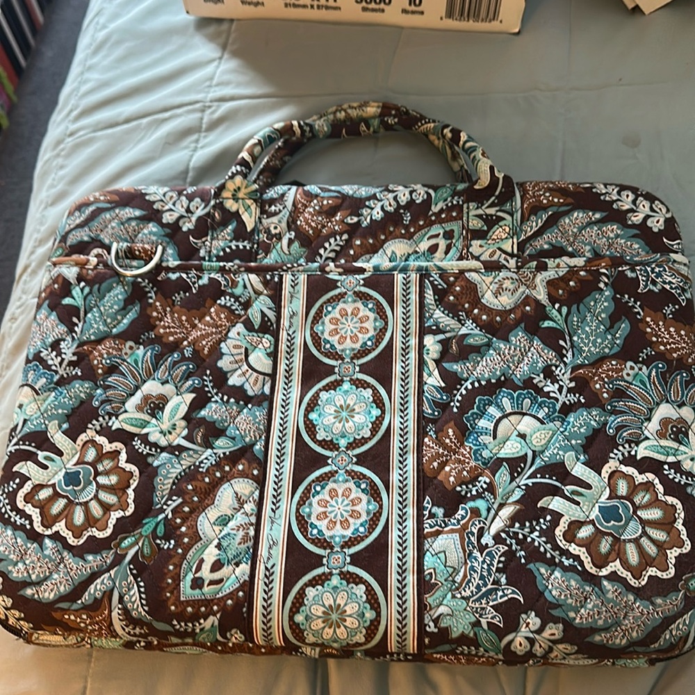 Vera Bradley laptop bag in the "Java Blue" pattern, which is now retired